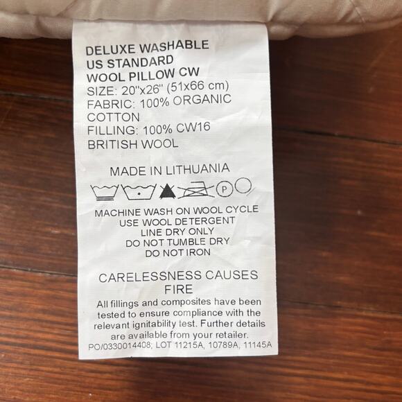 Woolroom Deluxe Washable Wool Pillows w/ Extra Covers - Picture 3 of 5